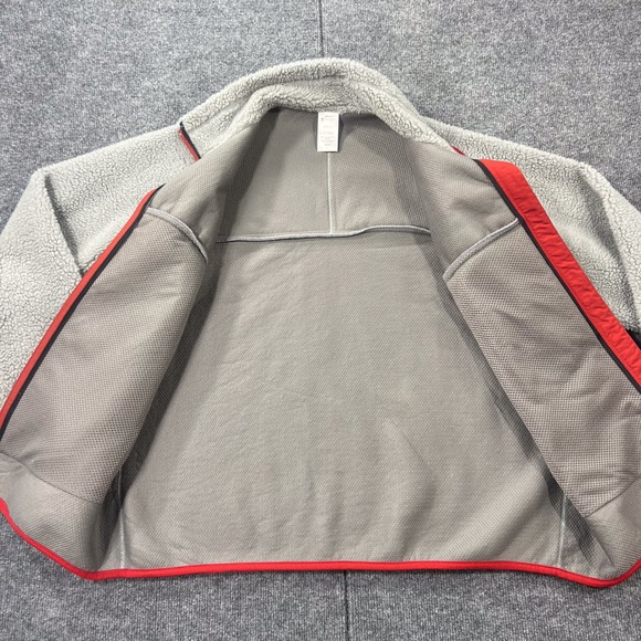 Patagonia Men's Large Retro-X Deep Pile Fleece Jacket Gray Red Pocket Trim 23055 - Picture 4 of 8